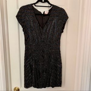 Navy Short-Sleeved Sequin Mini by Parker